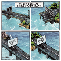 OTHER BRIDGE DELAYS BESIDE GORDIE HOWE by Michael de Adder