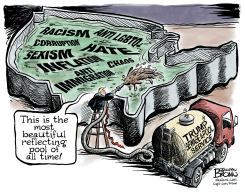 AMERICA REFLECTING POOL FULL OF SEWAGE by Jonathan Brown