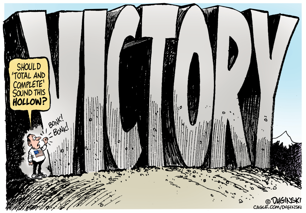 Cartoon Shows Trump's Iran Victory as Hollow Structure