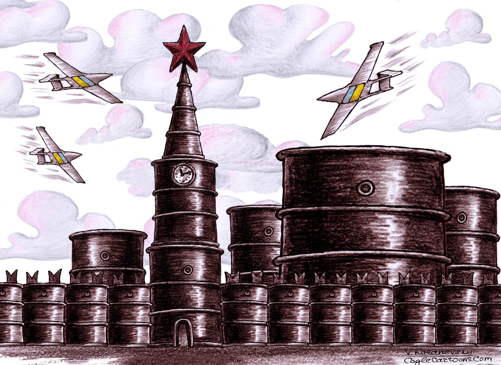 Moskow oil Kremlin and Ukrainian Drones
