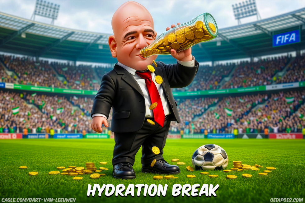 FIFA Leader Drinks Coins on Field Amid Hydration Rule