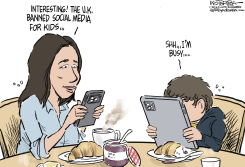 UK BANS SOCIAL MEDIA FOR KIDS by Jeff Koterba
