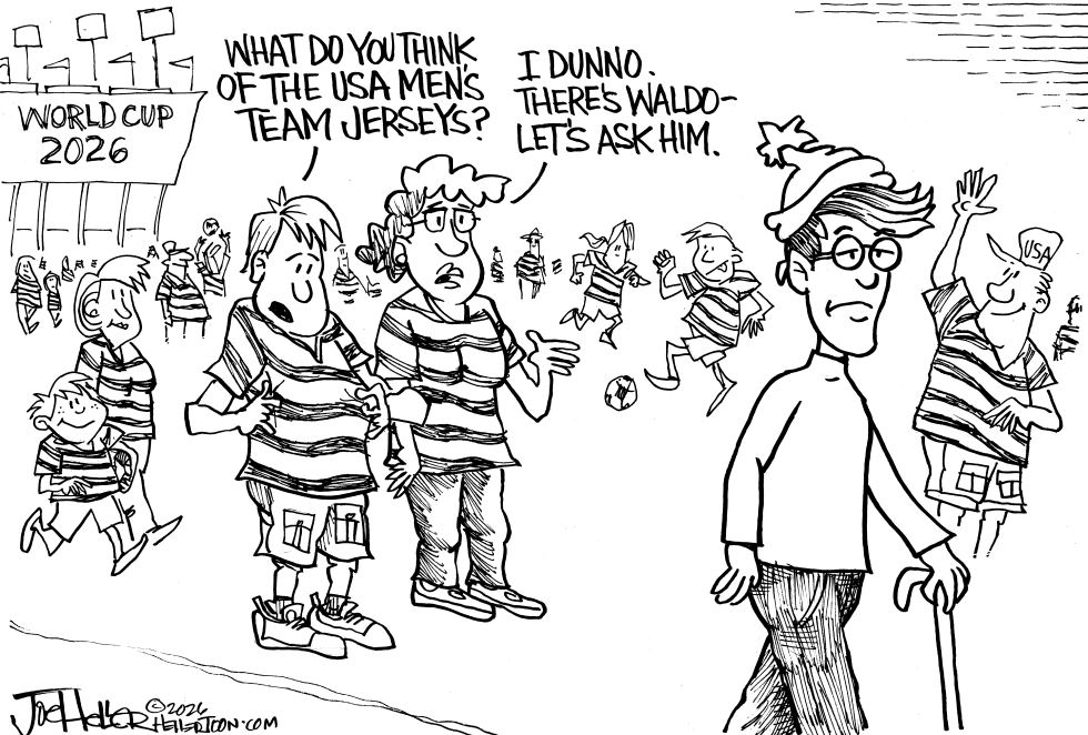 Heller cartoon- Waldo Jersey