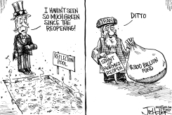 HELLER CARTOON- GREEN WATER by Joe Heller