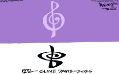 CLIVE DAVIS OBIT by Milt Priggee