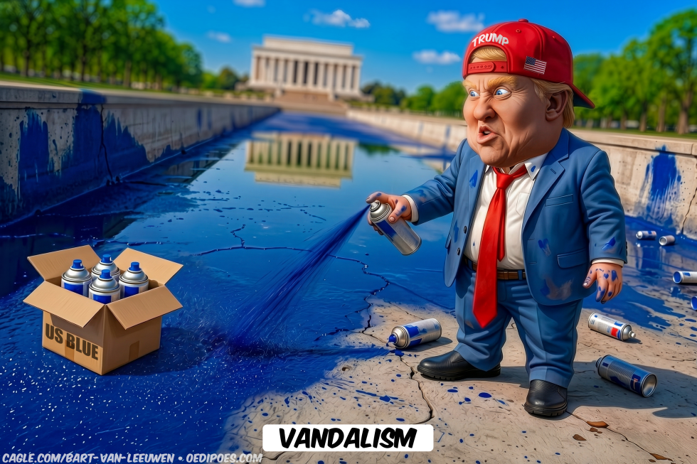Trump claims ‘vandals’ foiled DC’s reflecting pool