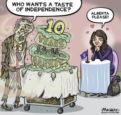 DANIELLE SMITH WANTS TO TRY BREXIT CAKE by Graeme MacKay