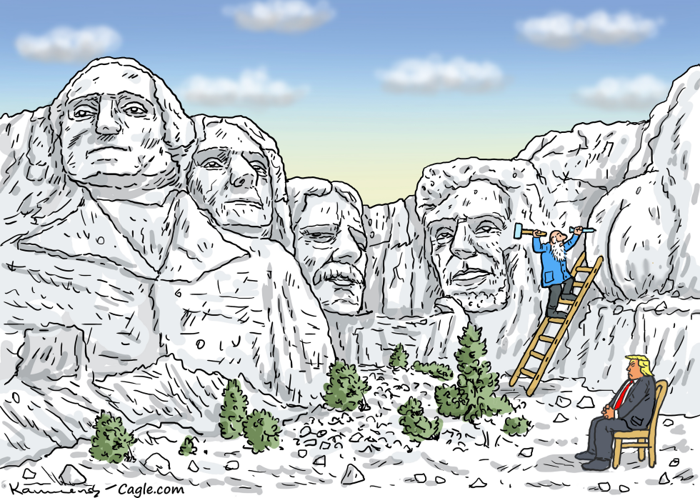 TRUMP WANTS HIS FACE ON MOUNT RUSHMORE