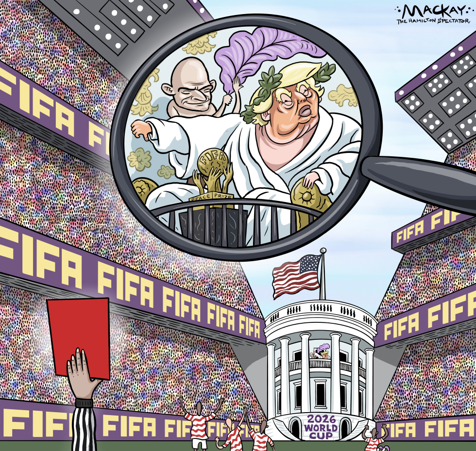 Emperor Trump gives thumbs down to red card
