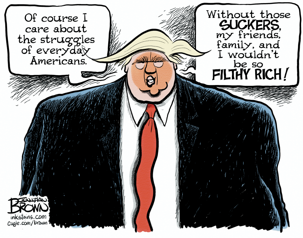 Trump's 'care' for struggling families, about him