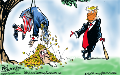 TRUMP'S PERSONAL PIGGY BANK by Milt Priggee