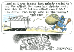 TROLL FLEES WITH STOLEN MONEY by Zapiro