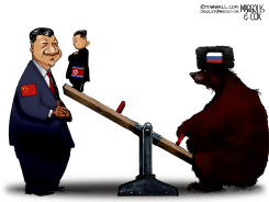 XI AND RUSSIAN BEAR SEESAW WITH KIM by Margolis & Cox