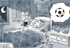 DREAMING OF FOOTBALL OR SOCCER by Jeff Koterba