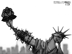 SOCIALISM ATTACKS LADY LIBERTY by Margolis & Cox