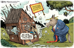 TRUMP WOLF BLOWS DOWN HOUSING BILL by Rick McKee
