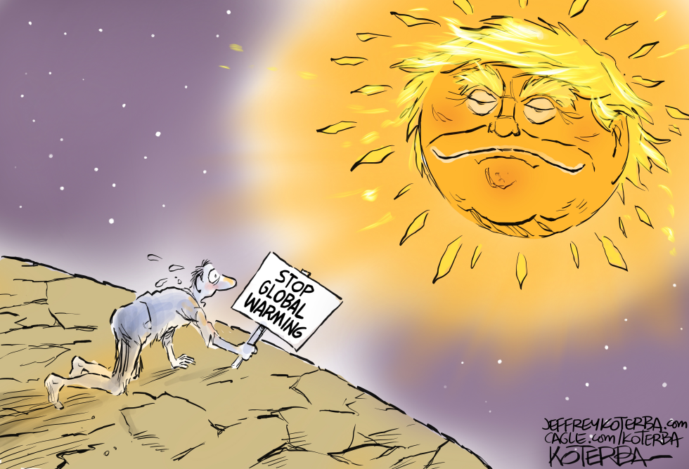 Trump Sun Scorches Activist's Global Warming Plea