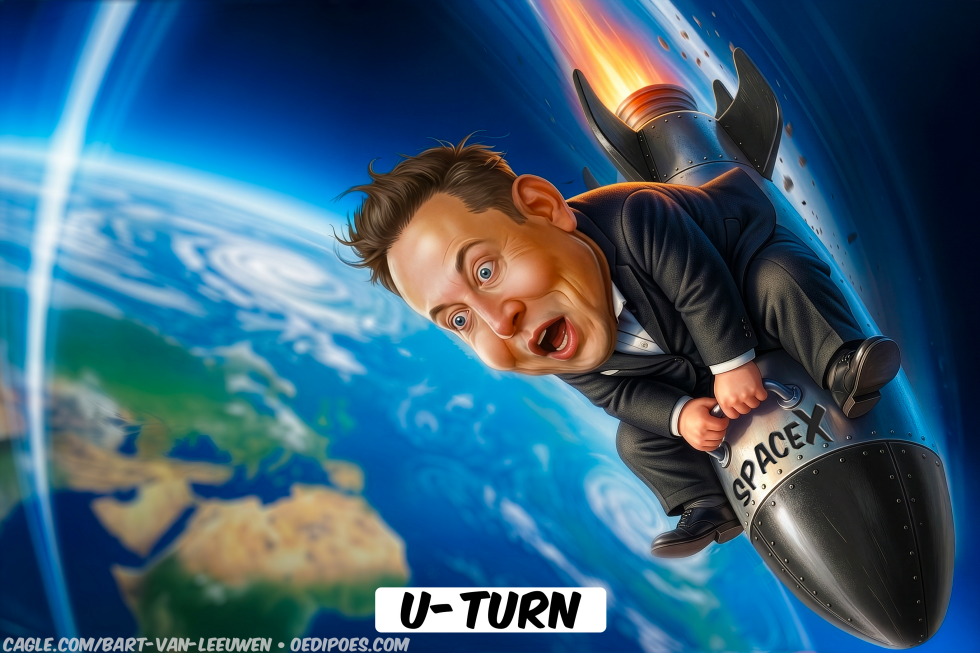 Elon Musk clings to SpaceX rocket during abrupt U-turn back to Earth