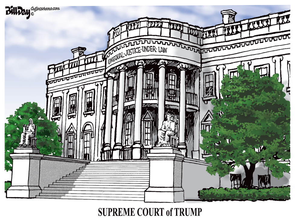 Supreme Court Building Shown With Altered Inscription Under Trump