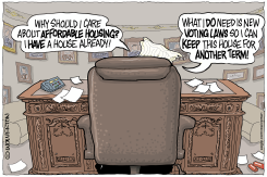 POLITICIAN SEEKS VOTING LAWS TO RETAIN POWER by Monte Wolverton