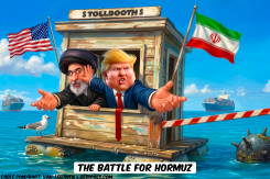 TRUMP IRAN LEADERS HORMUZ TOLLBOOTH by Bart van Leeuwen