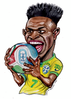 VINICIUS JUNIOR GRIPPING FIFA SOCCER BALL by Alla and Chavdar