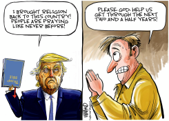 TRUMP BRINGING RELIGION BACK by Dave Whamond