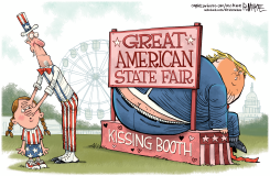 TRUMP STATE FAIR KISSING BOOTH by Rick McKee
