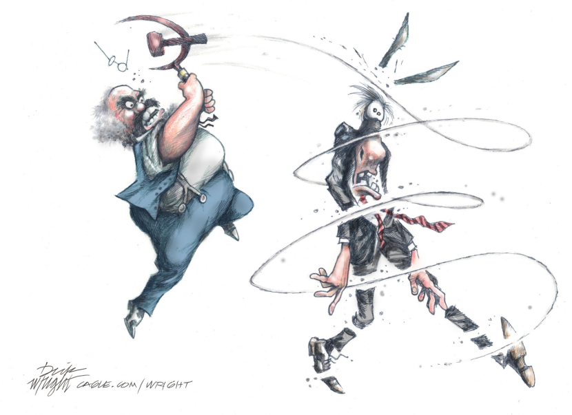 Communism Symbol Attacks and Splits Democrat Figure