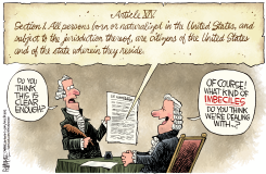 FOUNDING FATHERS DEBATE BIRTHRIGHT CITIZENSHIP by Rick McKee
