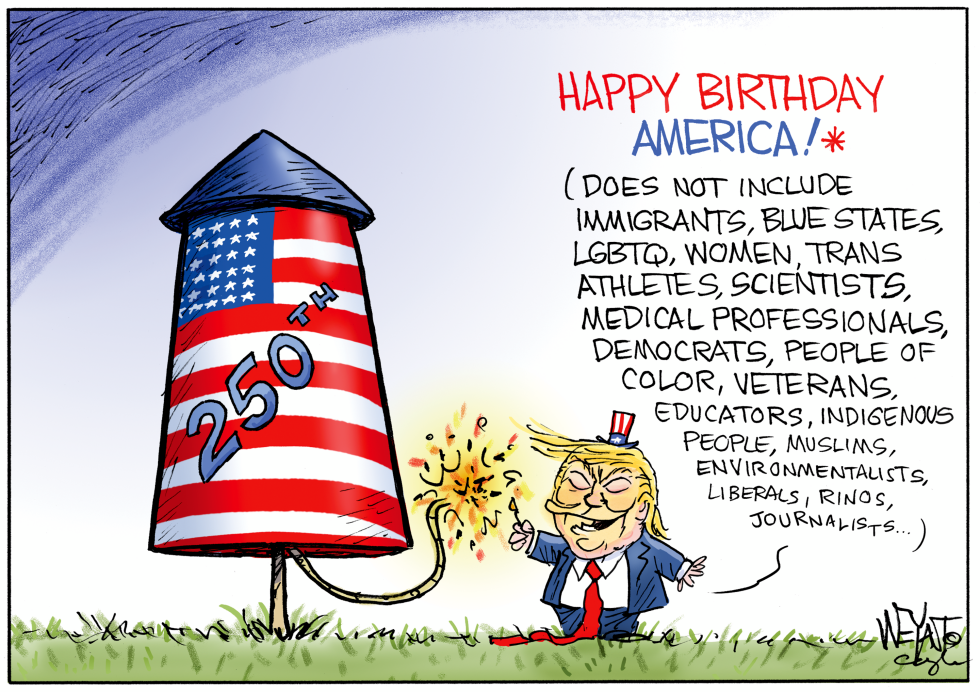 Trump Lights Selective Firework for America's 250th