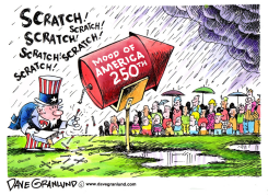 UNCLE SAM AND 250TH FIREWORKS by Dave Granlund