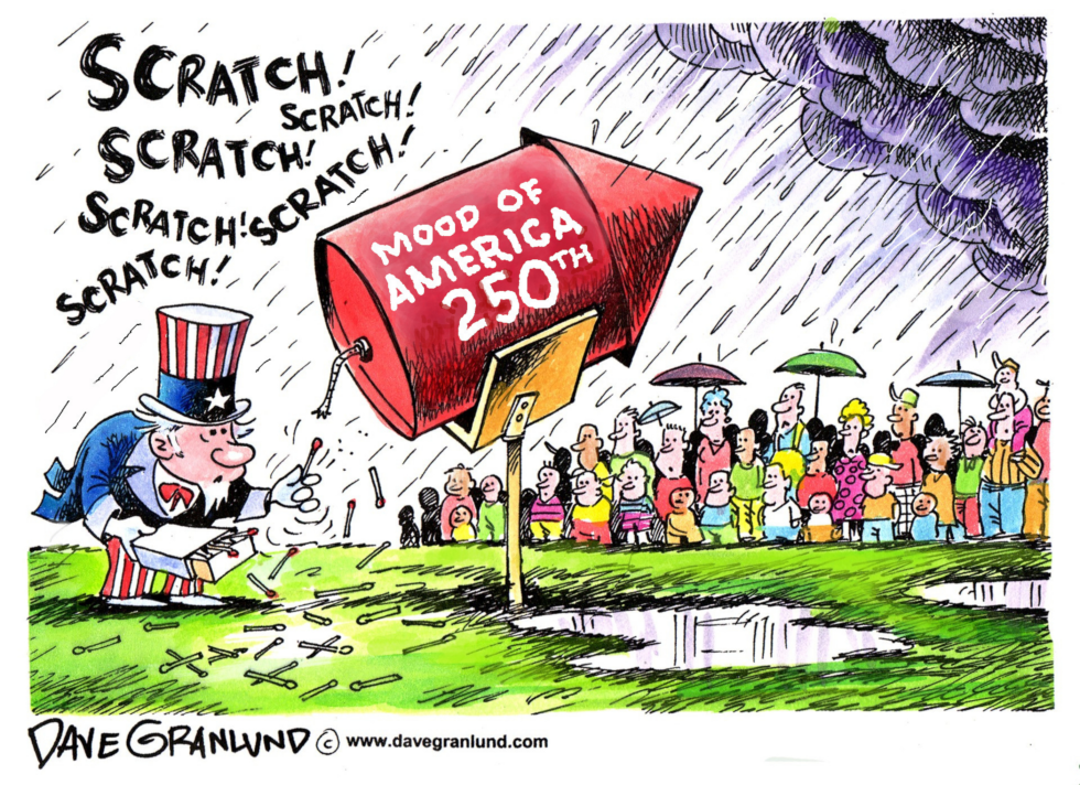 Uncle Sam and 250th fireworks