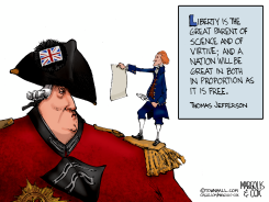 JEFFERSON SHOWS KING GEORGE THE DECLARATION OF INDEPENDENCE by Margolis & Cox