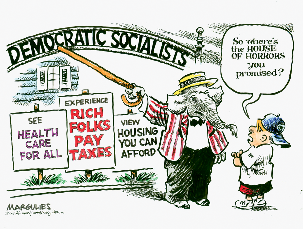 Republican Elephant Leads Tour Through Democratic Socialists Policy Attractions