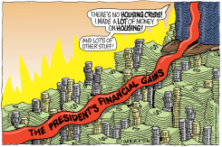PRESIDENT'S FINANCIAL GAINS FLOW THROUGH MONEY LANDSCAPE by Monte Wolverton