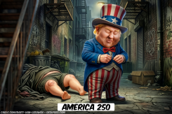 TRUMP DONS UNCLE SAM\'S SUIT by Bart van Leeuwen