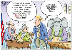 FOUNDING FATHERS QUESTION FUTURE AMERICA by Christopher Weyant