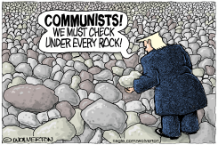 TRUMP SEARCHES ROCKS FOR COMMUNISTS by Monte Wolverton