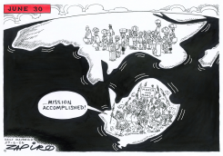 MISSION ACCOMPLISHED MARCH AND MARCH by Zapiro