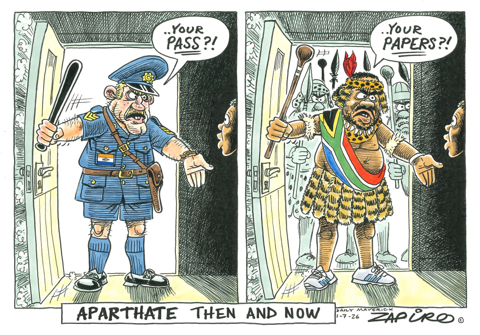 South Africa police demand papers in apartheid then-and-now comparison