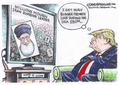 TRUMP REACTS TO IRAN LEADER MOURNING by Dave Granlund