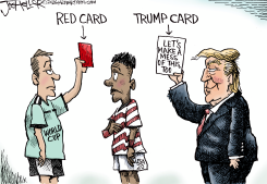 TRUMP CARD VS RED CARD by Joe Heller