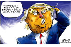 TRUMP REQUESTS FOUR GOALS FROM FIFA by Dave Whamond