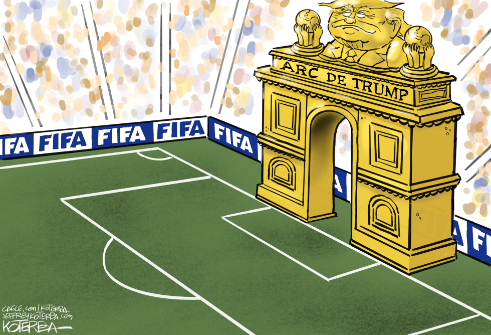 Trump Formed as Golden Arch on FIFA Soccer Pitch