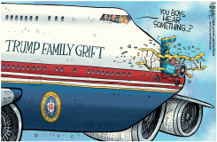 TRUMP FAMILY GRIFT JET AND HUNTER BIDEN BIPLANE by Rick McKee