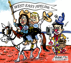 RIDERS PROMOTE WEST-EAST PIPELINE by Steve Nease