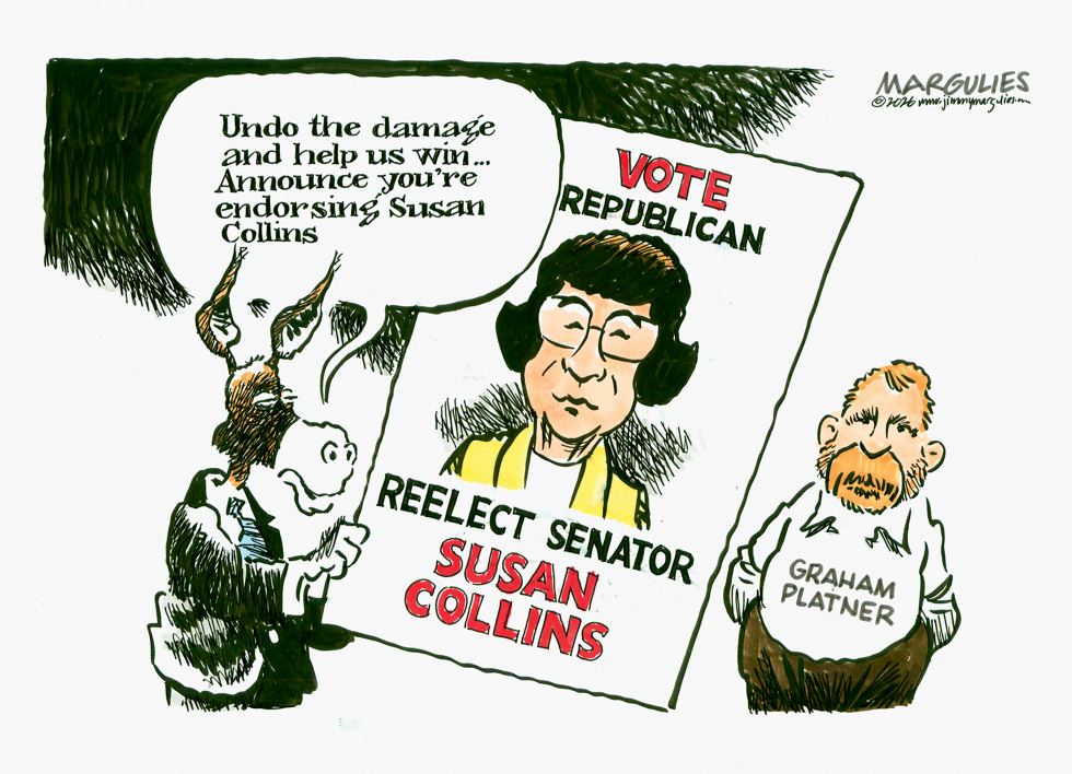 Donkey Urges Graham Platner to Endorse Susan Collins Reelection