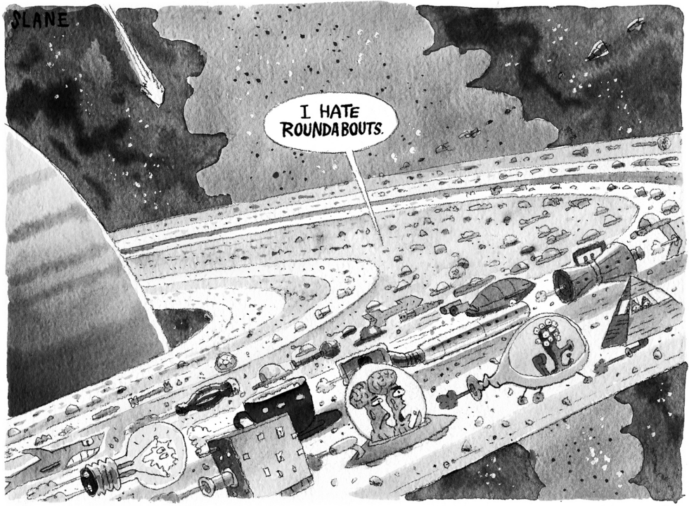 I hate roundabouts- greyscale
