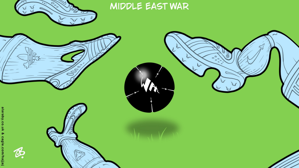 Sneakers from multiple nations kick Middle East war ball